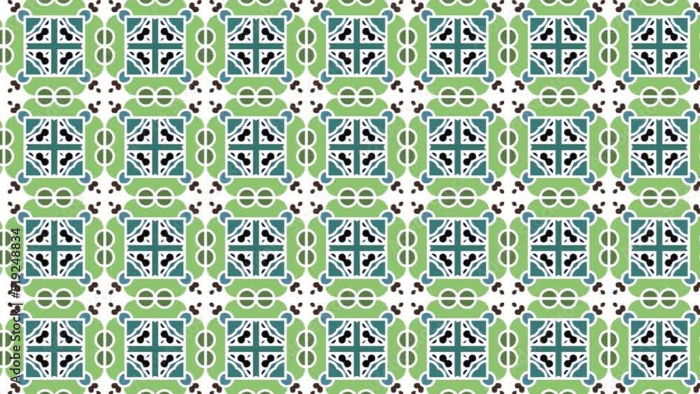 Poster vertical seamless pattern background animation motion graphics scrolling right with green and blue s