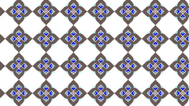 Abstract black and white seamless geometric tile pattern slide animation. Panning