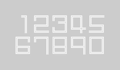 Number set vector font , modern design.