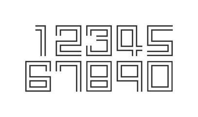Number set vector font , modern design.