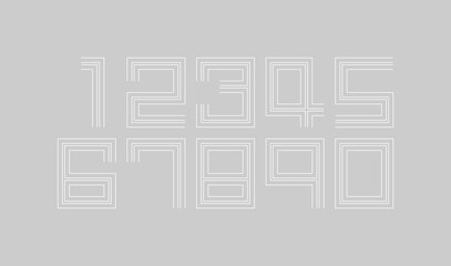 Number set vector font , modern design.