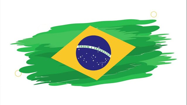 brazil country flag painted animation