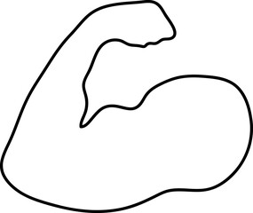 Bicep silhouette. Muscle Black vector icon on white background..eps