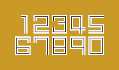 Number set vector font , modern design.