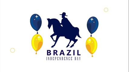 brazil independence lettering with horse