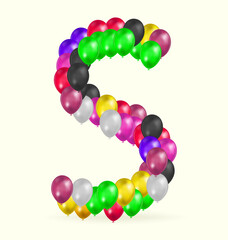 Letter S Balloons variety of colors logo vector design template