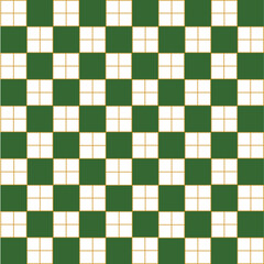 Abstract Vector Seamless green plaid Checkered Squares Pattern grid