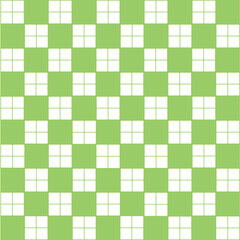Abstract Vector Seamless green plaid Checkered Squares Pattern grid