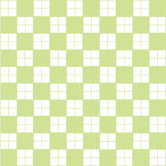 Abstract Vector Seamless green plaid Checkered Squares Pattern grid