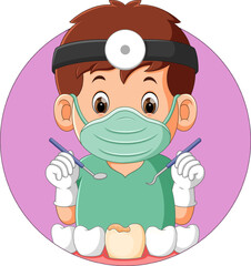 The good dentist is checking up and having out the broken teeth