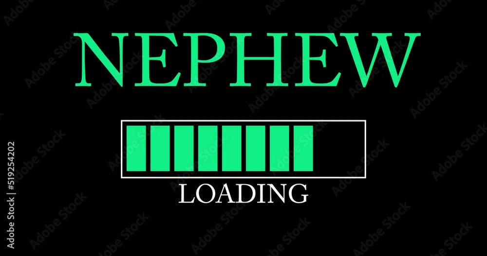Poster nephew text with loading, downloading, uploading bar indicator. download, upload on computer screen.