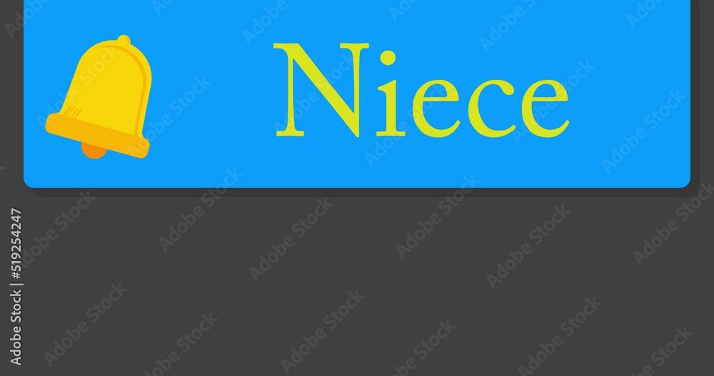Poster niece text on notification bubble from portable information device screen. mobile app message, conne