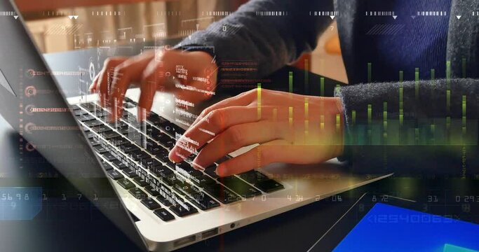 4k programer working with latest innovative sophisticated technology display application with augmented reality holograms for realization of new codeproject.