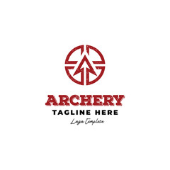 archer arrow logo icon vector template