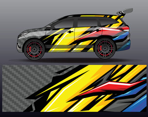 Obraz premium Car wrap decal graphics. Abstract eagle stripe, grunge racing and sport background for racing livery or daily use car vinyl sticker