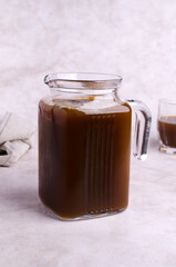 Brown carbonated drink in glass