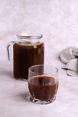 Brown carbonated drink in glass