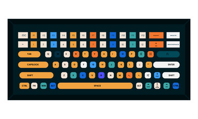 mechanical keyboard illustration .suitable for programmers and gamers