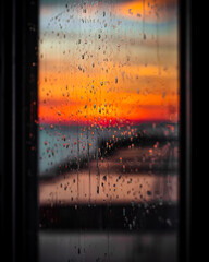 Reflection on windows while sunset