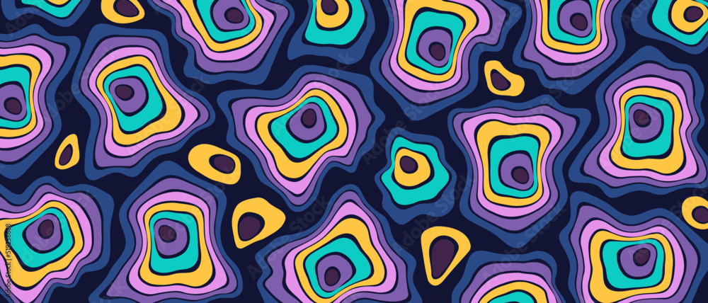 Poster abstract multicolored wave lines on background. vector eps 10