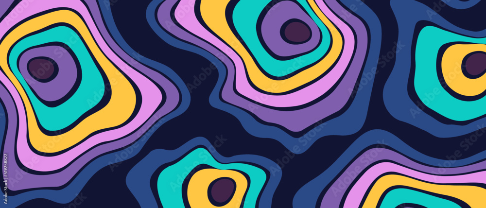 Poster abstract multicolored wave lines on background. vector eps 10