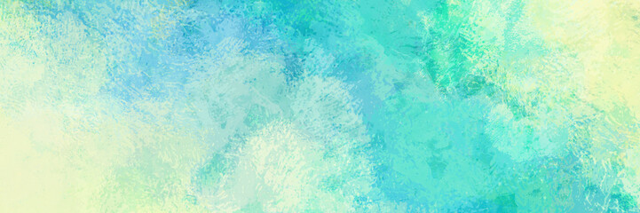 blue green watercolor background texture in abstract pattern, white and yellow marbled vintage grunge texture in distressed pattern. old blue green painted illustration