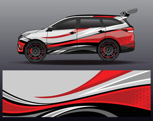 Obraz premium Car wrap decal graphics. Abstract eagle stripe, grunge racing and sport background for racing livery or daily use car vinyl sticker