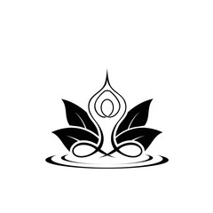 natural yoga logo silhouette