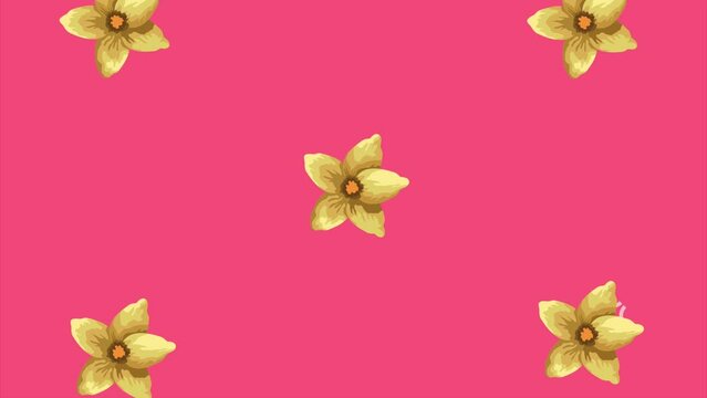 yelow exotic flowers pattern