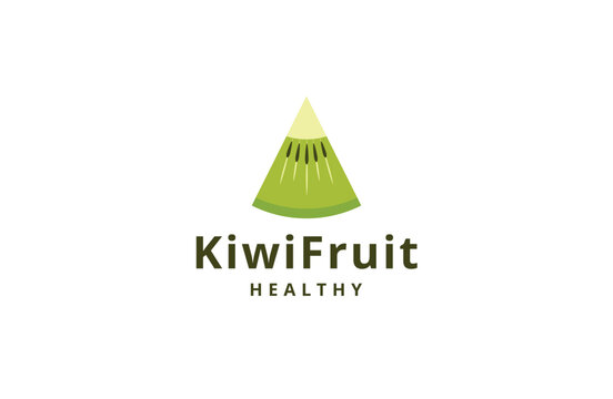 Kiwi fruit logo icon design template flat vector illustration