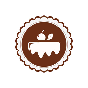 Confectionery logo design vector. Cherry cake illustration. Vector illustration