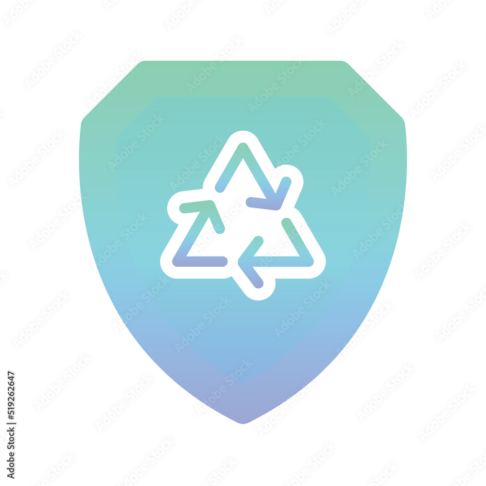 Poster recycle shield logo gradient design template icon element