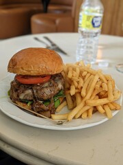 burger and fries
