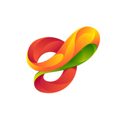 o letter splash logo. Abstract colorful gradient logo