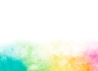 Fototapeta premium Vibrant rainbow background. Marker hand draw smudges. Colorful watercolor brush strokes texture. Brilliant and beautiful borders to decorate cards and stationary. 