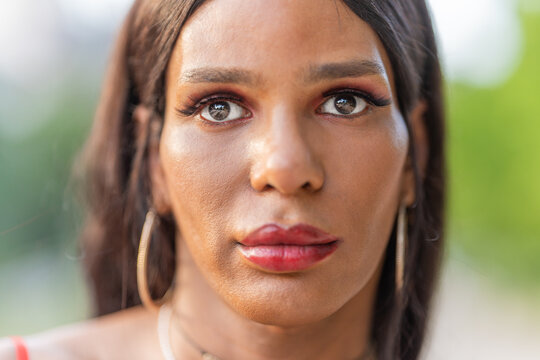 Portrait of a Transgender woman looking at the camera