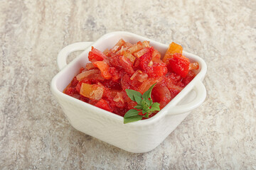 Hungary vegetarian Lecho with vegetables
