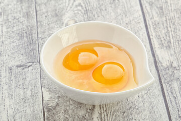 Chicken egg in the bowl