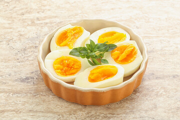 Boiled chicken egg for breakfast