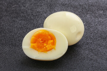 Boiled chicken egg for breakfast