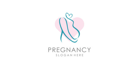 Pregnant logo design icon vector with unique element concept Premium Vector