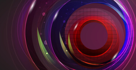 Abstract vortex funnel. Twisted grunge spirals. Concentric circles, black hole effect.