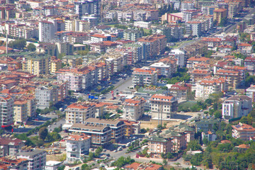Turkey. Alanya. 09.17.21. View of the resort town located on the Mediterranean coast at the height of the tourist season.