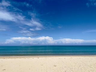 Peaceful seascape background for summer vacation and holidays. Sea in morning for background and banner