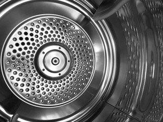 Inner chamber of clothes dryer machine, selective focus, washing machine drum