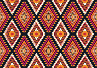 Geometric ethnic flower pattern for background,fabric,wrapping,clothing,wallpaper,Batik,carpet,embroidery style.