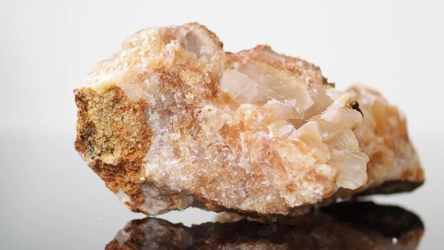 Geological crystals of citrine geode. Citrine Semi Precious Geode Crystals Geological Mineral Isolated