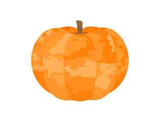 オレンジ色のカボチャのイラスト