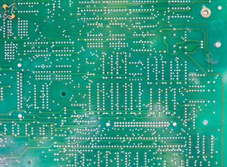 Old computer chips that are out of order. Not working microshops with transistors, chips and...