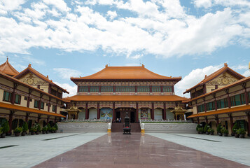 Scenic view of Fo Guang Shan Thaihua. Taiwanese temple in Bangkok.